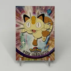 Meowth #52 / 2000 Topps Pokemon TV Animation Edition Non Holo BLACK Logo NM - Image 2