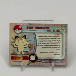 Meowth #52 / 2000 Topps Pokemon TV Animation Edition Non Holo BLACK Logo NM - Image 3