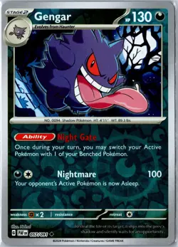 Pokemon TCG - Gengar 057/091 Paldean Fates Uncommon Reverse Holo Near Mint - Image 1