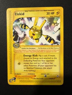 Pokemon Aquapolis Elekid Non-Holo Rare 9/147 Baby Pokemon LP - Image 1