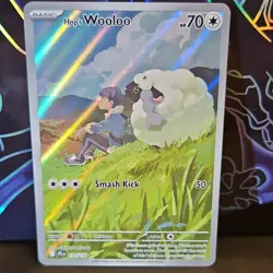 Pokemon TCG Hop's Wooloo 170/159 Sv09 Illustration Rare Holo 70 HP - Image 1