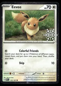 POKEMON EEVEE 151 133/165 C COSMOS HOLO STAMPED NM/M - Image 1