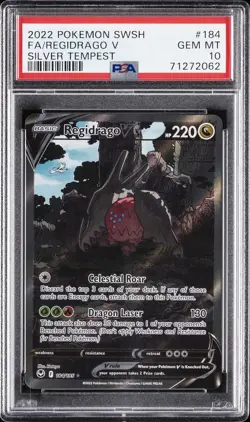 2022 POKEMON SWORD & SHIELD SILVER TEMPEST #184 FULL ART/REGIDRAGO V PSA 10 - Image 1