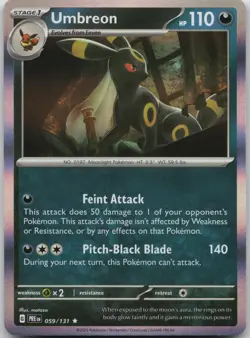 Umbreon 059/131 Holo Rare Prismatic Evolutions Pokemon Holo Near Mint - Image 1