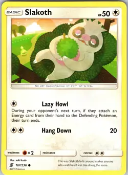 Slakoth 167/236 Common Regular Card SM - Unified Minds Pokemon TCG LP - Image 1