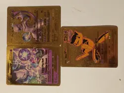Pokemon Gold Foil Display Cards Fan Art Set Of 8 Cards - Image 1