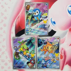 Piplup 042 + Chimchar 041 + Turtwig 040 - First Partner Pokemon Cards - #L718 - Image 1