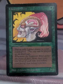 Llanowar Elves Beta Edition HP MTG Magic the Gathering - Image 1