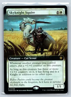 SKYKNIGHT SQUIRE (EXTENDED ART) 448 FOUNDATIONS MAGIC: THE GATHERING FOIL NM - Image 1