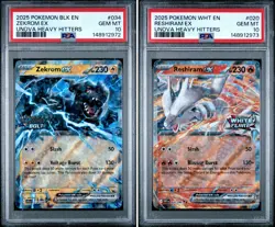 2025 POKEMON B/W ZEKROM & RESHIRAM EX UNOVA HEAVY HITTERS SEQUENTIAL PSA 10 - Image 1