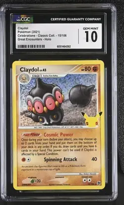 CGC 10 CLAYDOL 15 HOLO BLEED CELEBRATIONS CLASSIC COLLECTION POKEMON GEM MINT - Image 1
