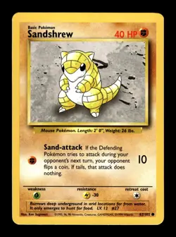 6-02-08 PWE pokemon unplayed . 1999 nintendo wizards base set sandshrew #62/102 - Image 1
