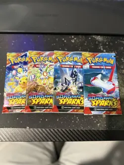 Pokemon Surging Sparks Booster Packs Factory Sealed Full Art Set Lot Of 4 - Image 1