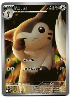 Furret 168/159 - 🌊 Journey Together Illustration Rare Pokemon TCG 🖤 - M/LP - Image 1