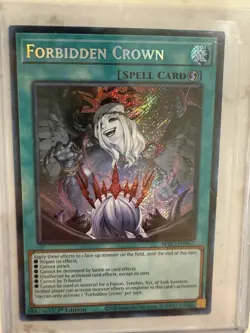Yu-Gi-Oh! TCG Forbidden Crown Secret Rare BPRO 1st Edition NM - Image 1