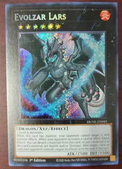Yu-Gi-Oh! Evolzar Lars DUNE-EN043 Secret Rare 1st Edition Near Mint - Image 1