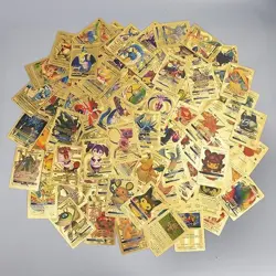 55 pcs Gold Metal Fan-Art Pokemon Cards Deck – GX, EX, VMAX Collection Set - Image 5