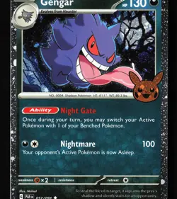 Gengar (Cosmos Holo) 057/091 Holofoil Trick or Trade 2024 Pokemon Card -A1 - Image 1