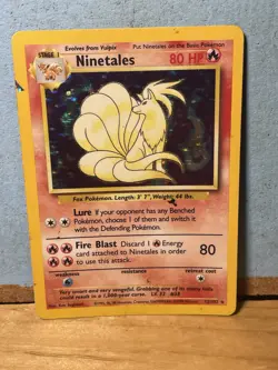 Pokemon Ninetales 12/102 Holo Base Set Unlimited 1999 TCG Moderate Condition - Image 2