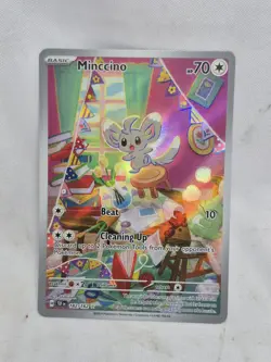 💥 Pokemon TCG Minccino 182/162 Temporal Forces Illustration Rare Holo - Image 1