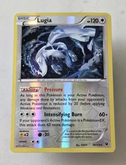 POKEMON LUGIA 78/124 RARE REVERSE HOLOFOIL FATES COLLIDE NM CARD TCG - Image 1