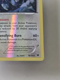 POKEMON LUGIA 78/124 RARE REVERSE HOLOFOIL FATES COLLIDE NM CARD TCG - Image 3