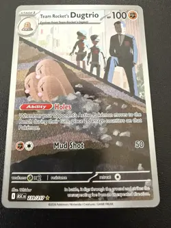 Pokemon TCG Team Rocket's Dugtrio Stage 1 ASC 239/217 Rare 100 HP 50 Attack Card - Image 1