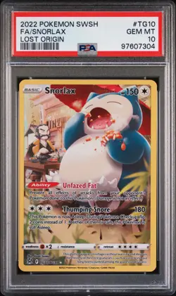 2022 POKEMON SWORD & SHIELD LOST ORIGIN #TG10 FULL ART/SNORLAX PSA 10 - Image 1
