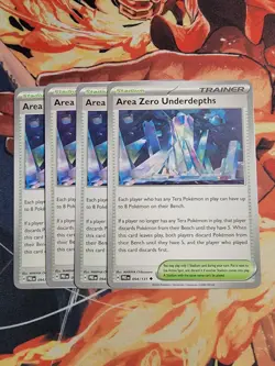 4x Area Zero Underdepths 094/131 x4 - NM Prismatic Evolutions Pokemon Playset - Image 1