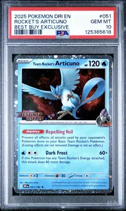 Pokemon Team Rocket's Articuno 051/182 Best Buy Exclusive 2025 PSA 10 Gem Mint - Image 1