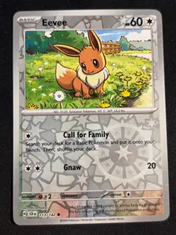 Eevee 113/142 Reverse Holo Common 2024 Stellar Crown Pokemon Near Mint - Image 1