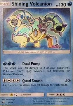Shining Volcanion 27/73 Rare Shining Shining Legends Pokemon NM - Image 1