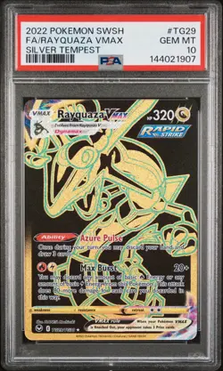 2022 POKEMON SWORD & SHIELD SILVER TEMPEST #TG29 FULL ART/RAYQUAZA VMAX PSA 10 - Image 1