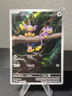 Pokemon TCG Aipom 211/182 SV04: Paradox Rift Illustration Rare Holo Yuka Morii - Image 1