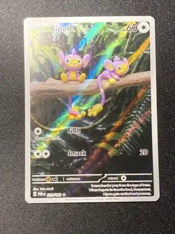 Pokemon TCG Aipom 211/182 SV04: Paradox Rift Illustration Rare Holo Yuka Morii - Image 4