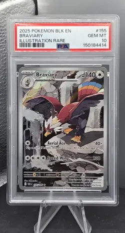 POKEMON - BLACK BOLT #155 BRAVIARY ILLUSTRATION RARE IR 🔥PSA 10 🔥 - Image 1