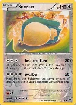 Snorlax 77/124 Rare Fates Collide Pokemon Reverse Holo Near Mint - Image 1
