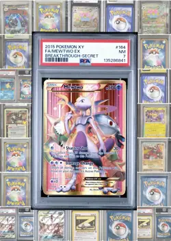 PSA 7 Mewtwo EX (Secret Full Art) 164/162 XY Breakthrough Secret Pokemon - Image 1