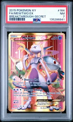 PSA 7 Mewtwo EX (Secret Full Art) 164/162 XY Breakthrough Secret Pokemon - Image 4
