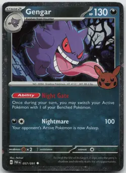 Gengar (Cosmos Holo) 057/091 Holo Trick or Trade BOOster 2024 Pokemon NM - Image 1