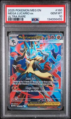 Pokemon Holo Mega Lucario Ex Ultra Rare Full Art 160/132 Psa 10 - Image 1