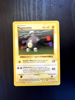 Magnemite 53/102 Shadowless Base Set Pokemon Card WOTC | LP - Image 1