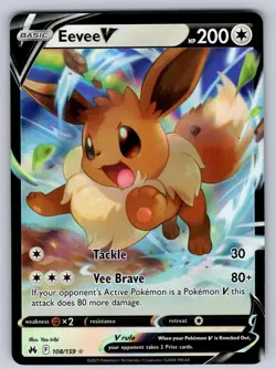 Eevee V 108/159 Holo V Rare Crown Zenith Pokemon Near Mint - Image 1