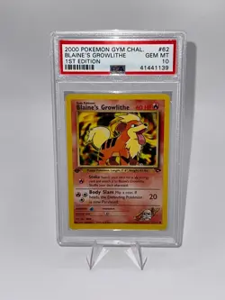 Blaine’s Growlithe 1st Edition Gym Challenge PSA 10 Non Holo Pokemon - Image 1