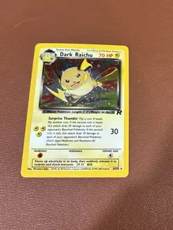 Dark Raichu Holo 83/82 Team Rocket – Damaged – 2000 Pokemon WOTC - Image 1
