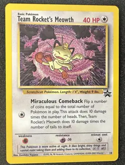 Pokemon Card - Team Rocket's Meowth WOTC Black Star Promo #18 Nm - Image 1