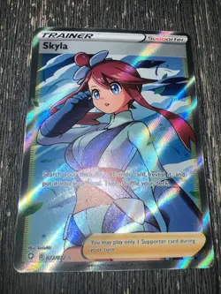 Pokemon TCG Skyla Holo Ultra Rare Full Art Card Shining Fates 072/072 - Image 1