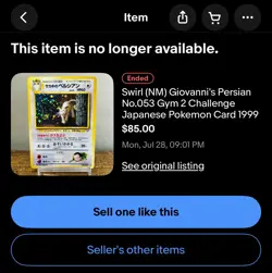 NM-NM+ Giovanni's Persian No.053 Gym 2 Challenge Japanese Pokemon Card 1999 - Image 4