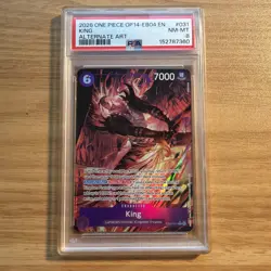 King (Alternate Art) EB04-031 The Azure Sea's Seven - One Piece PSA 8 - Image 1