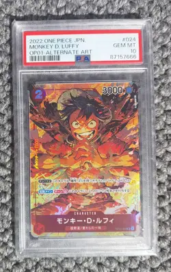 2022 One Piece Luffy OP01-024 Alternate Art PSA 10 - Image 1